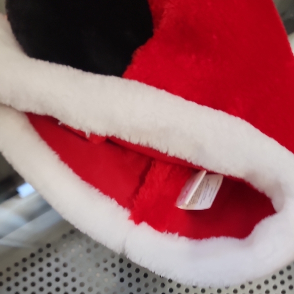 Disney Red and White Plush Santa Hat With Mickey Ears - Picture 3 of 3